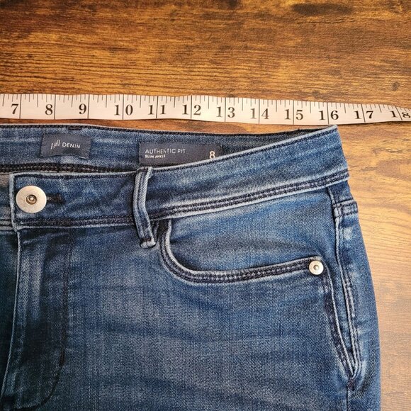 J Jill Jeans Sz 8 Authentic Slim Ankle Mid Rise Comfort Stretch Medium Dark Wash - Picture 5 of 10